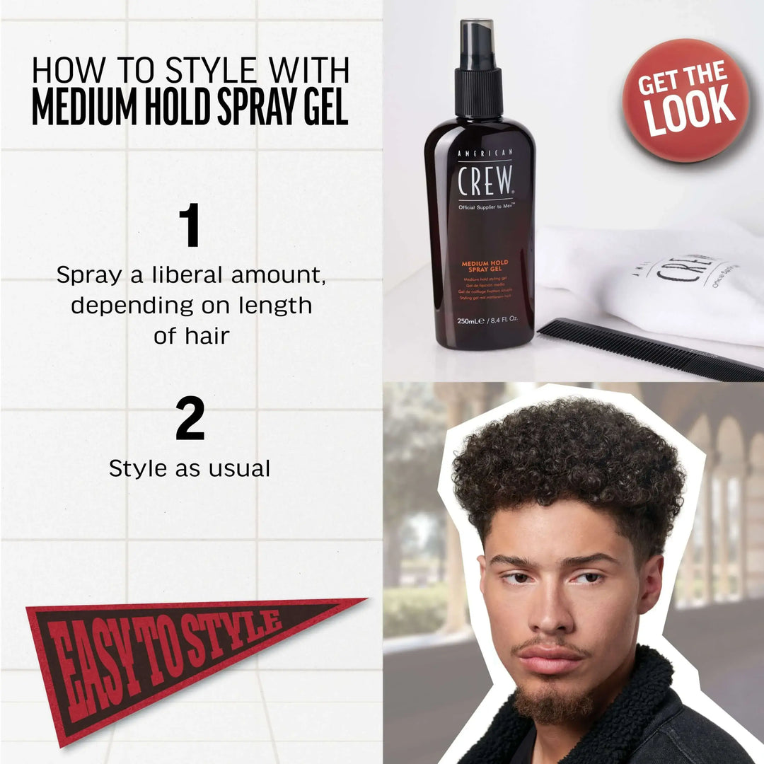 American Crew Medium Hold Spray Gel How-To-Use