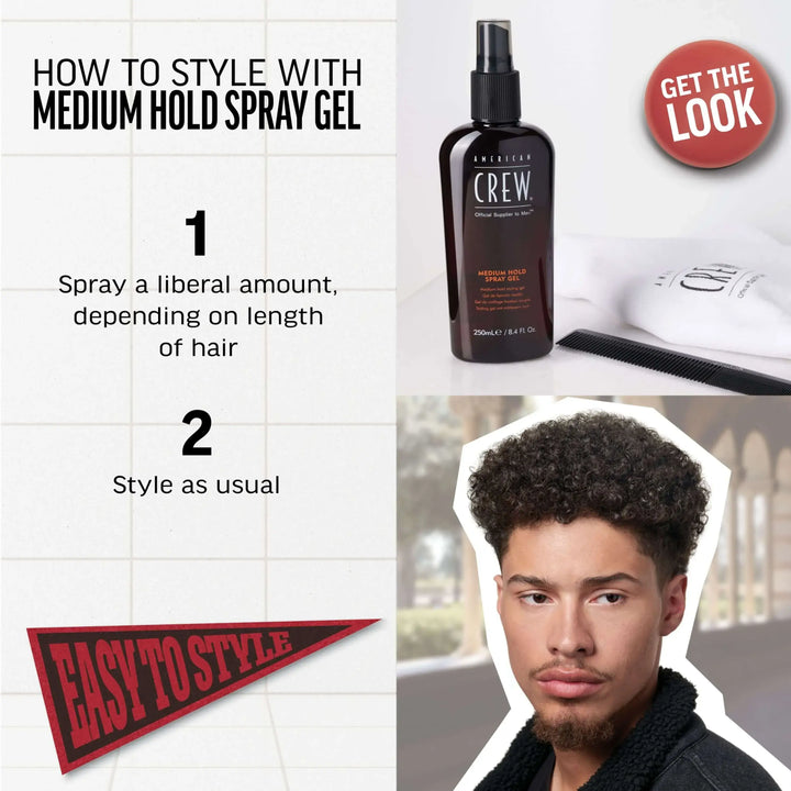 American Crew Medium Hold Spray Gel How-To-Use